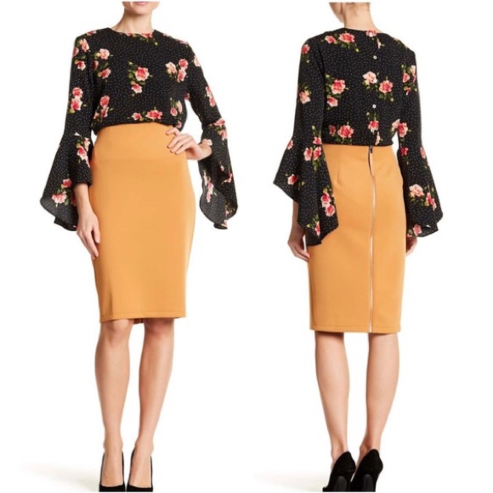 EUC Catherine Malandrino Floral Dot Print Bell Sleeve Blouse Size M